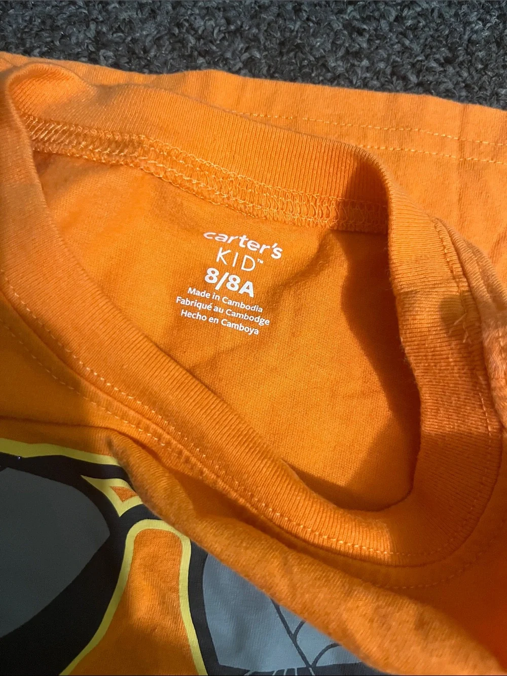 Carter's Orange Long-Sleeve Halloween Jack-O'-Lantern Tee